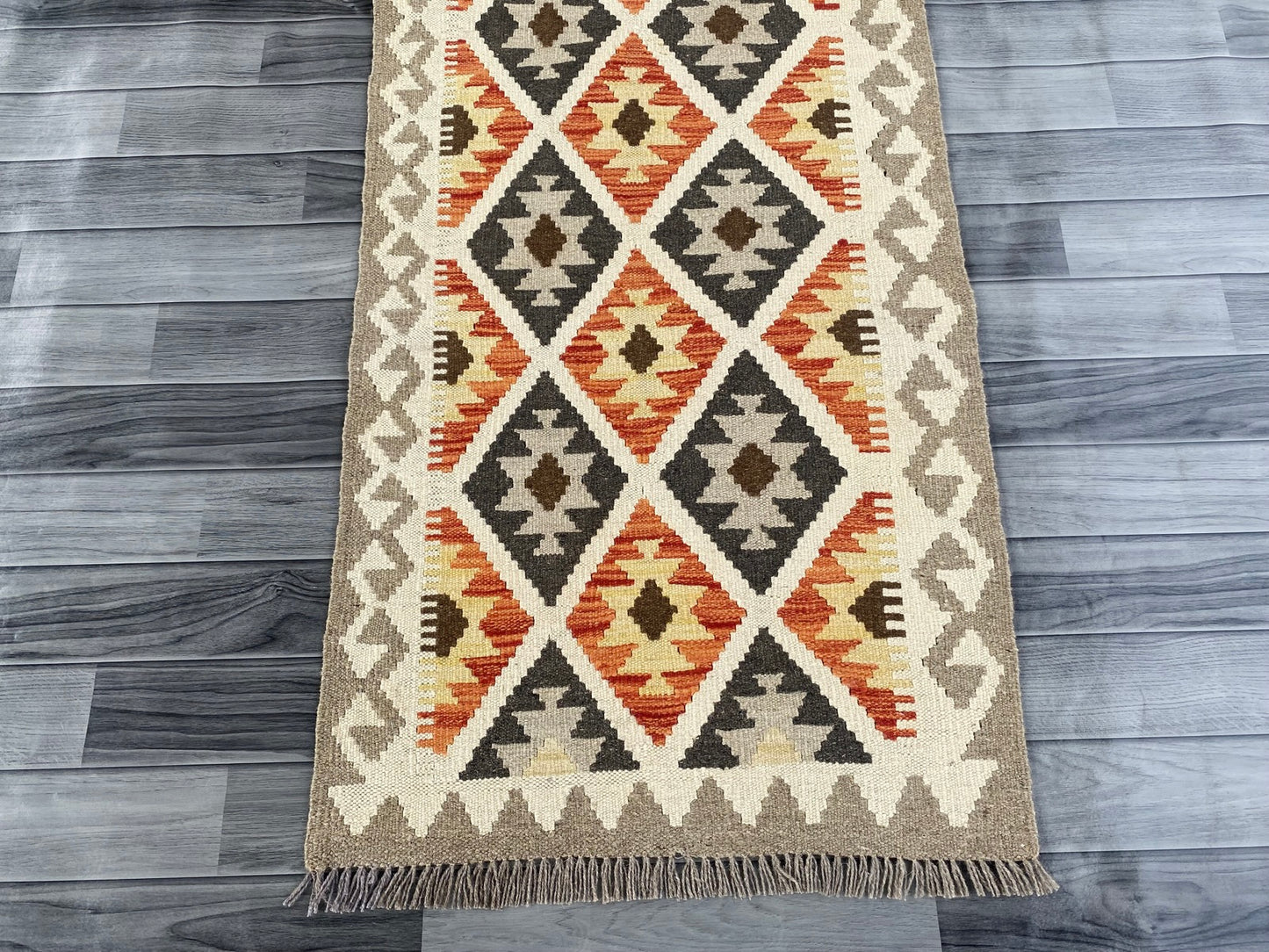 Handmade Afghan Chobi Kilim Hallway Runner Rug 193 CM x 66 CM ( SS # 168 )
