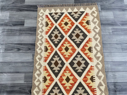 Handmade Afghan Chobi Kilim Hallway Runner Rug 193 CM x 66 CM ( SS # 168 )