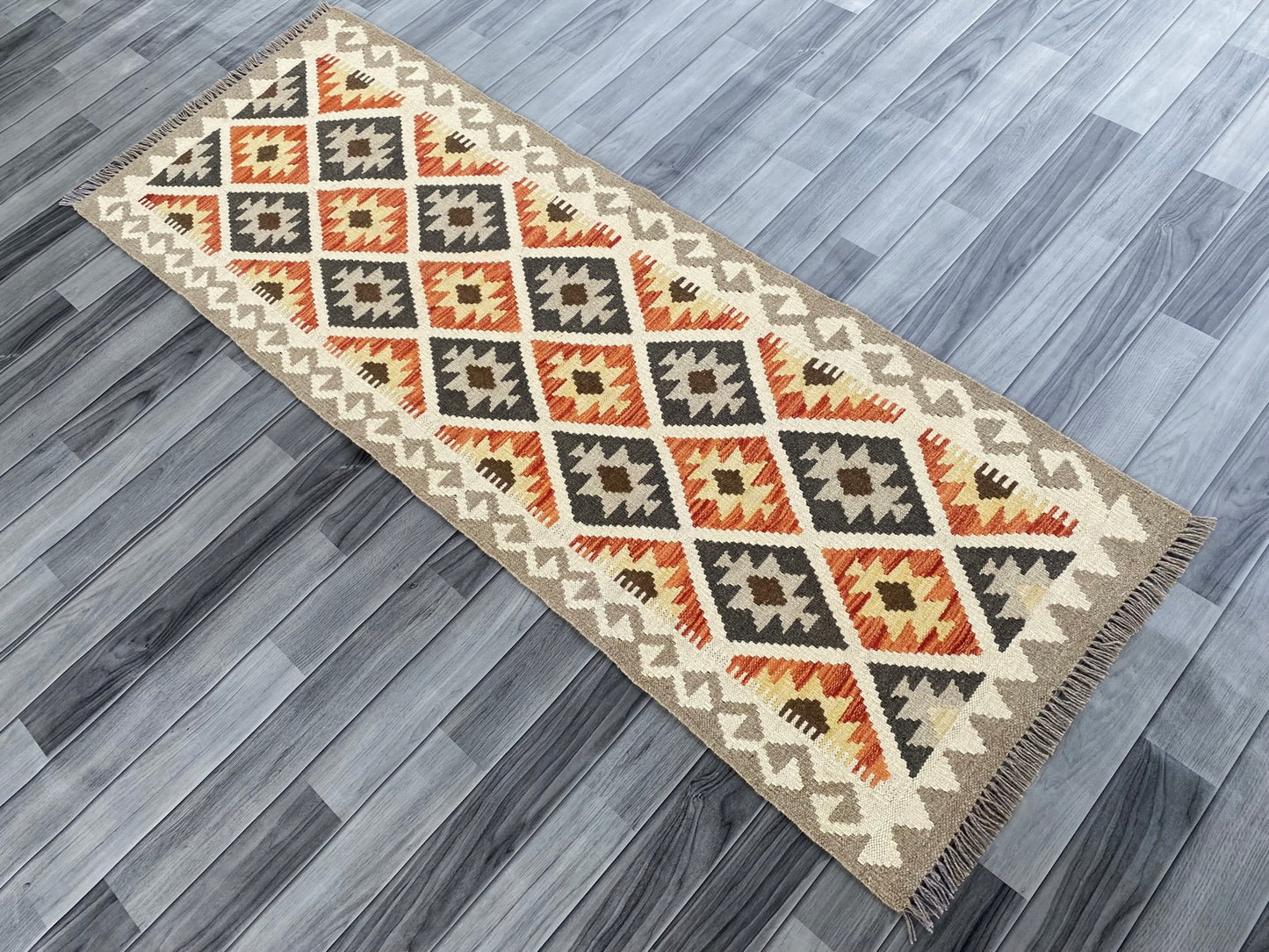 Handmade Afghan Chobi Kilim Hallway Runner Rug 193 CM x 66 CM ( SS # 168 )