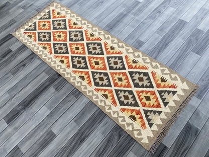 Handmade Afghan Chobi Kilim Hallway Runner Rug 193 CM x 66 CM ( SS # 168 )