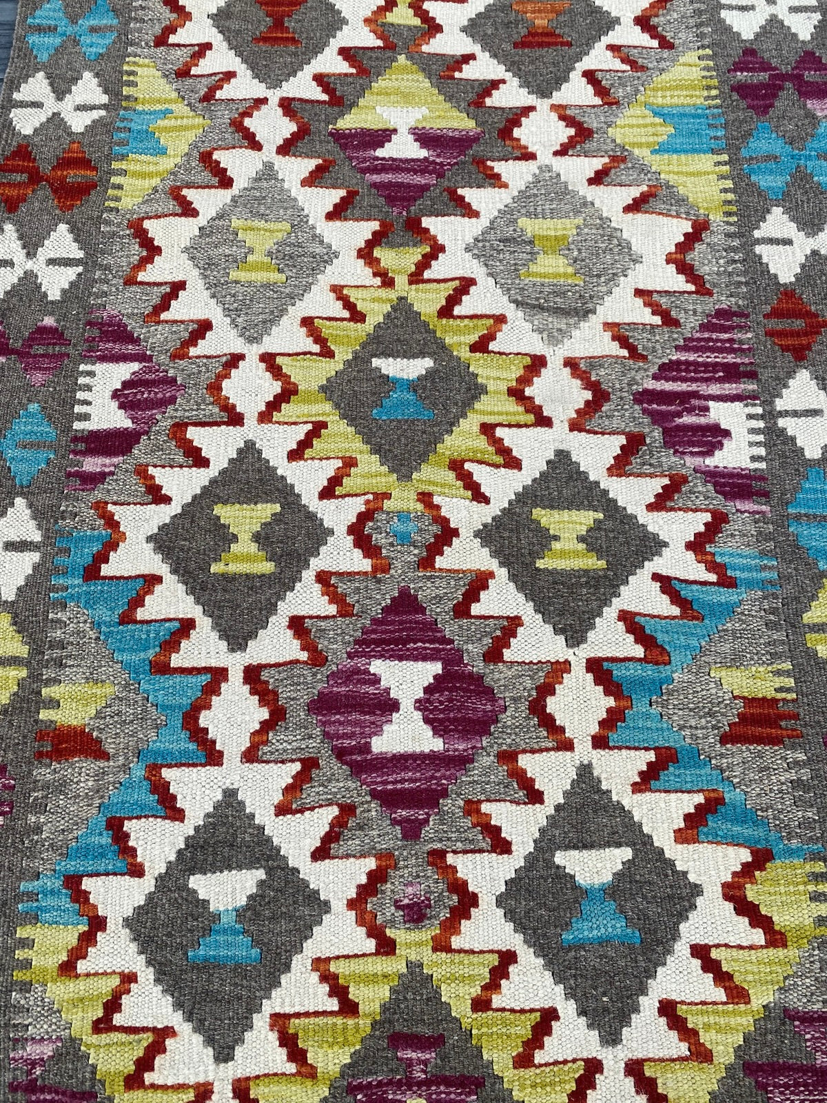 Handmade Afghan Chobi Kilim Hallway Runner Rug 184 CM x 77 CM ( SS # 167 )