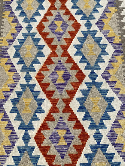 Handmade Afghan Chobi Kilim Hallway Runner Rug 198 CM x 81 CM ( SS # 166 )