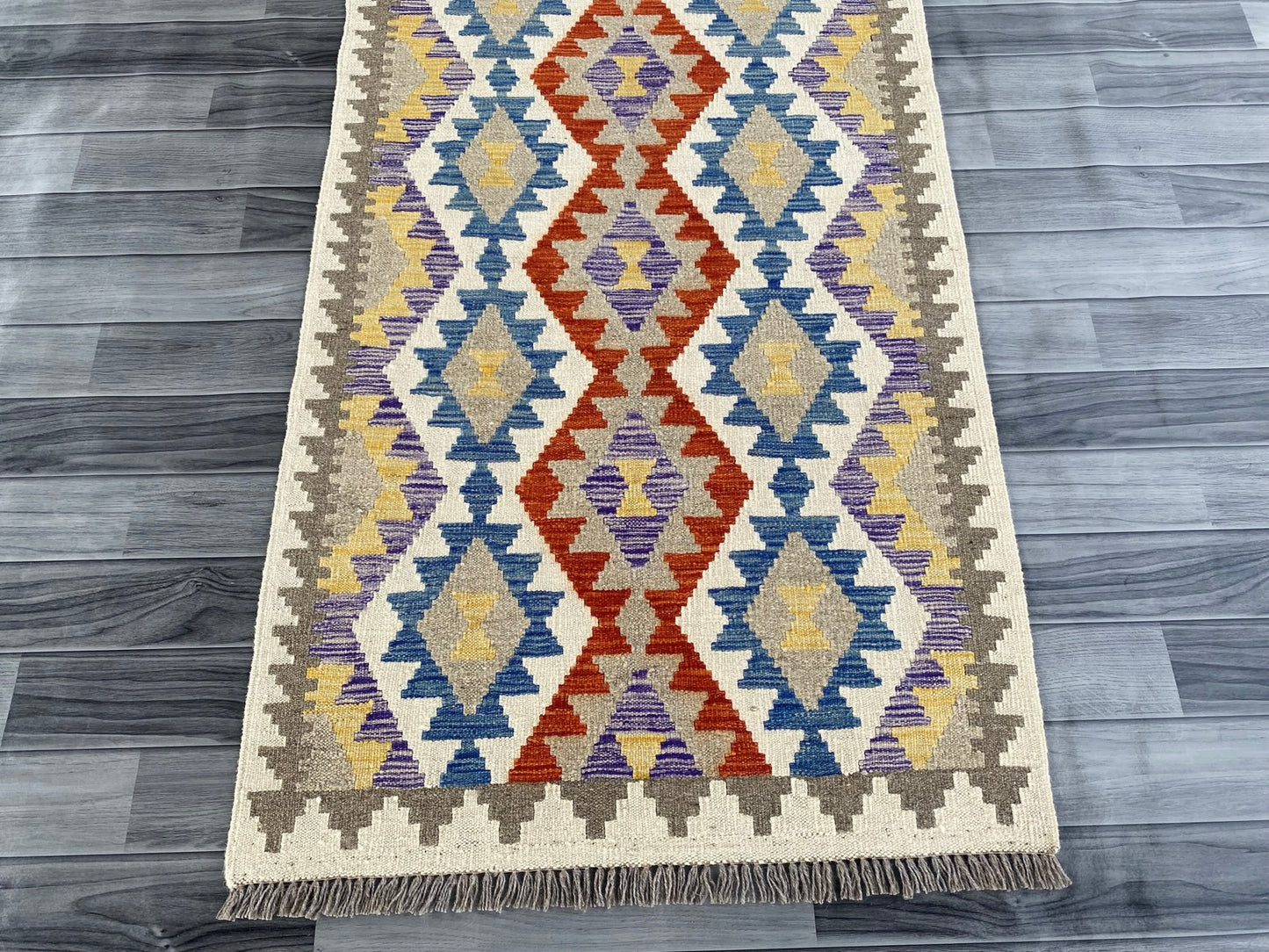 Handmade Afghan Chobi Kilim Hallway Runner Rug 198 CM x 81 CM ( SS # 166 )
