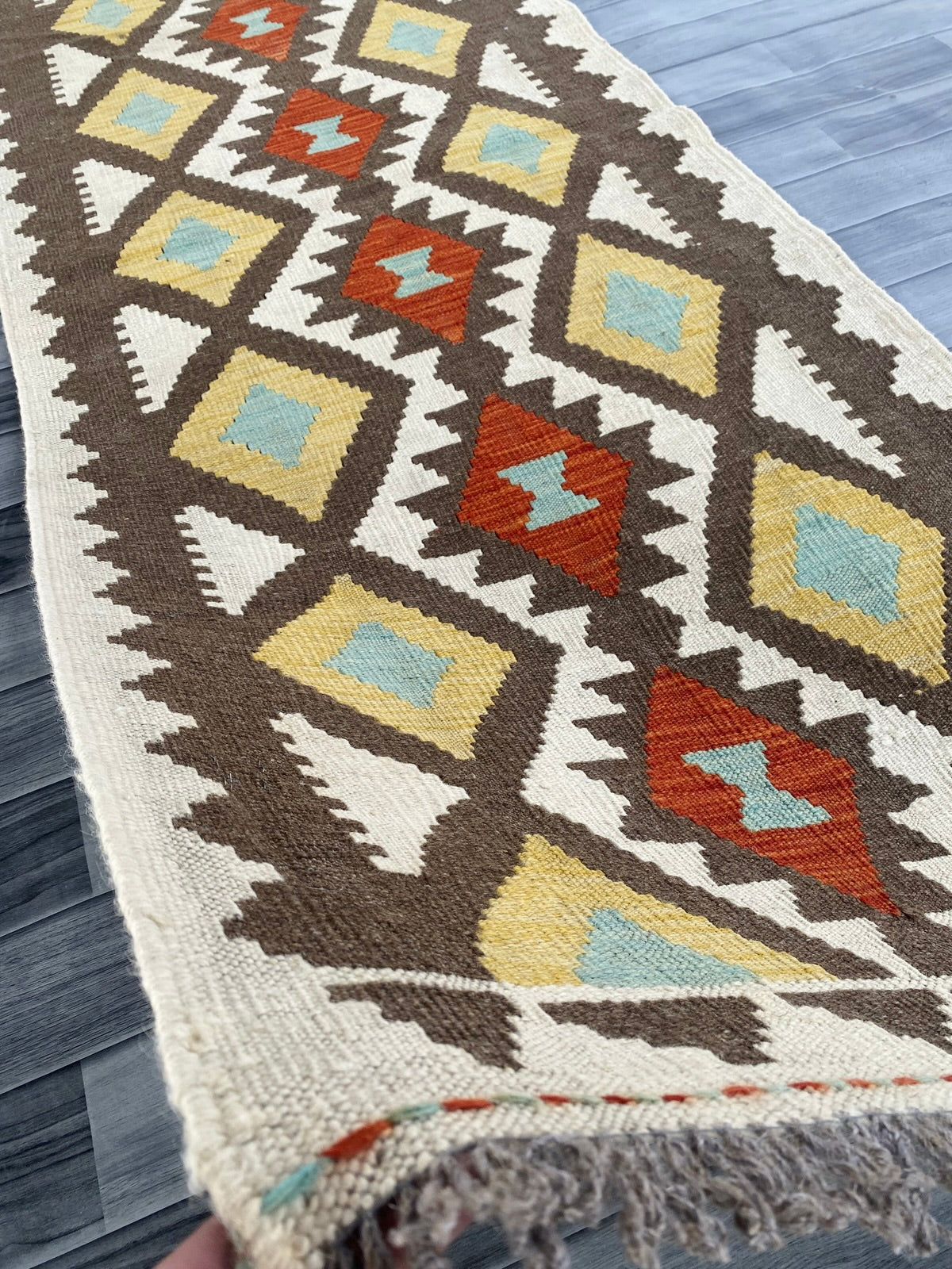 Handmade Afghan Chobi Kilim Hallway Runner Rug 213 CM x 80 CM ( SS # 165 )