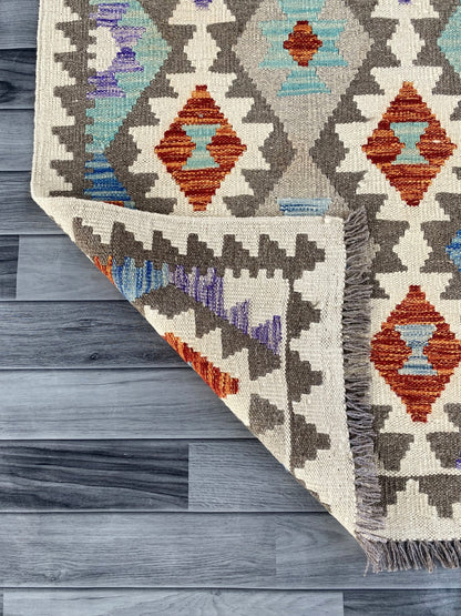 Handmade Afghan Chobi Kilim Hallway Runner Rug 196 CM x 81 CM ( SS # 164 )