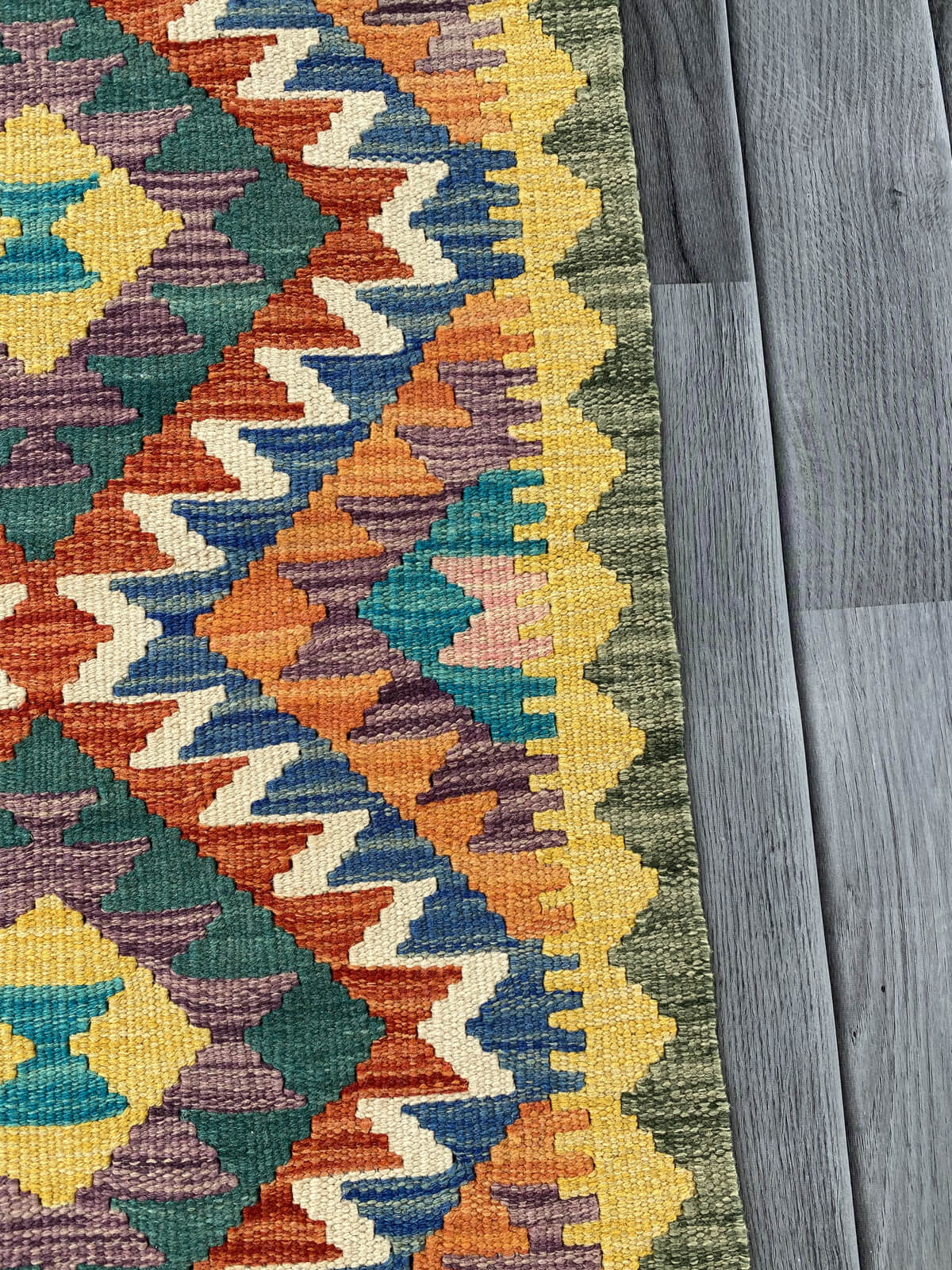 Handmade Afghan Chobi Kilim Rug 95x65 cm KAS#701