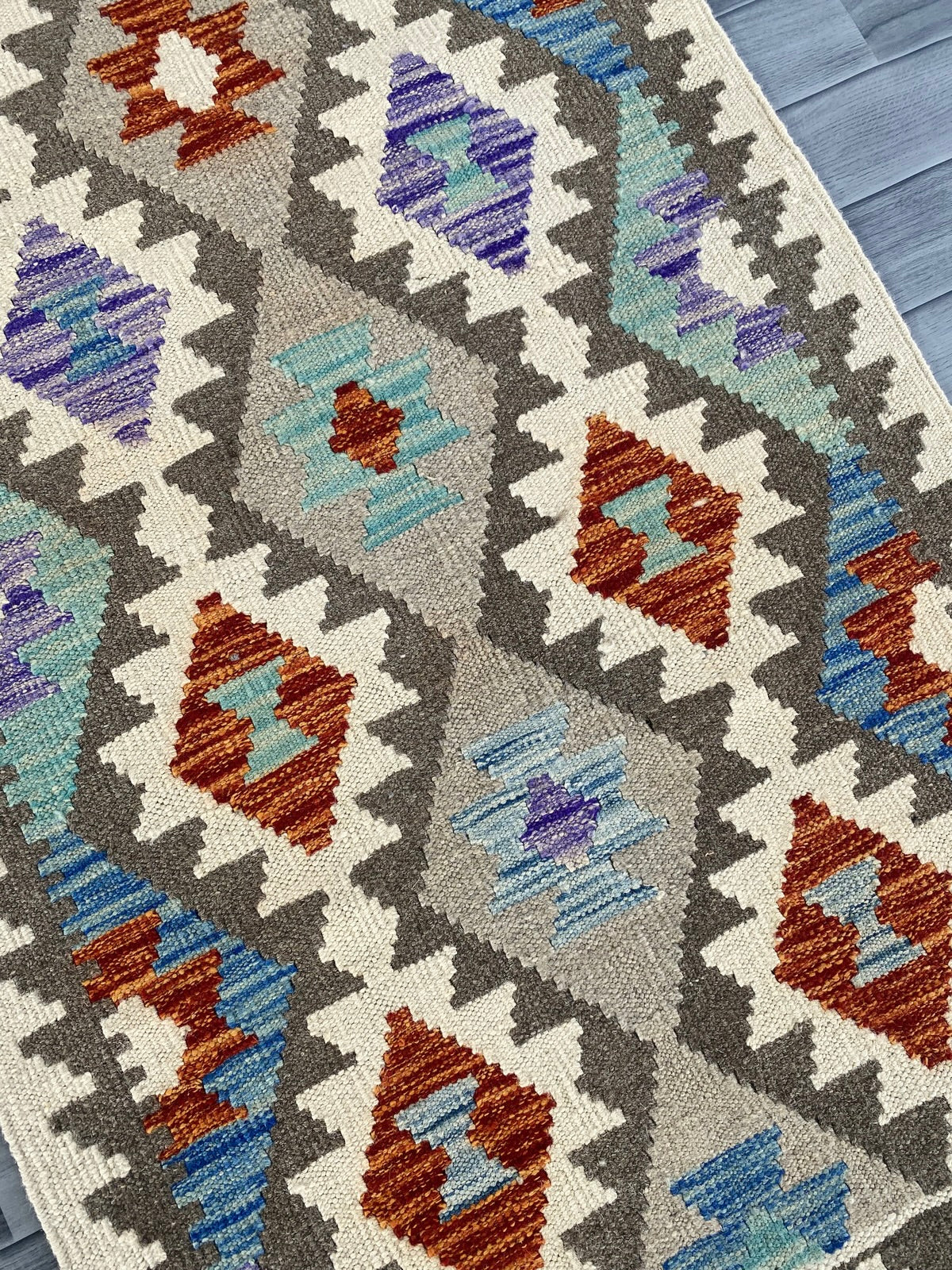 Handmade Afghan Chobi Kilim Hallway Runner Rug 196 CM x 81 CM ( SS # 164 )