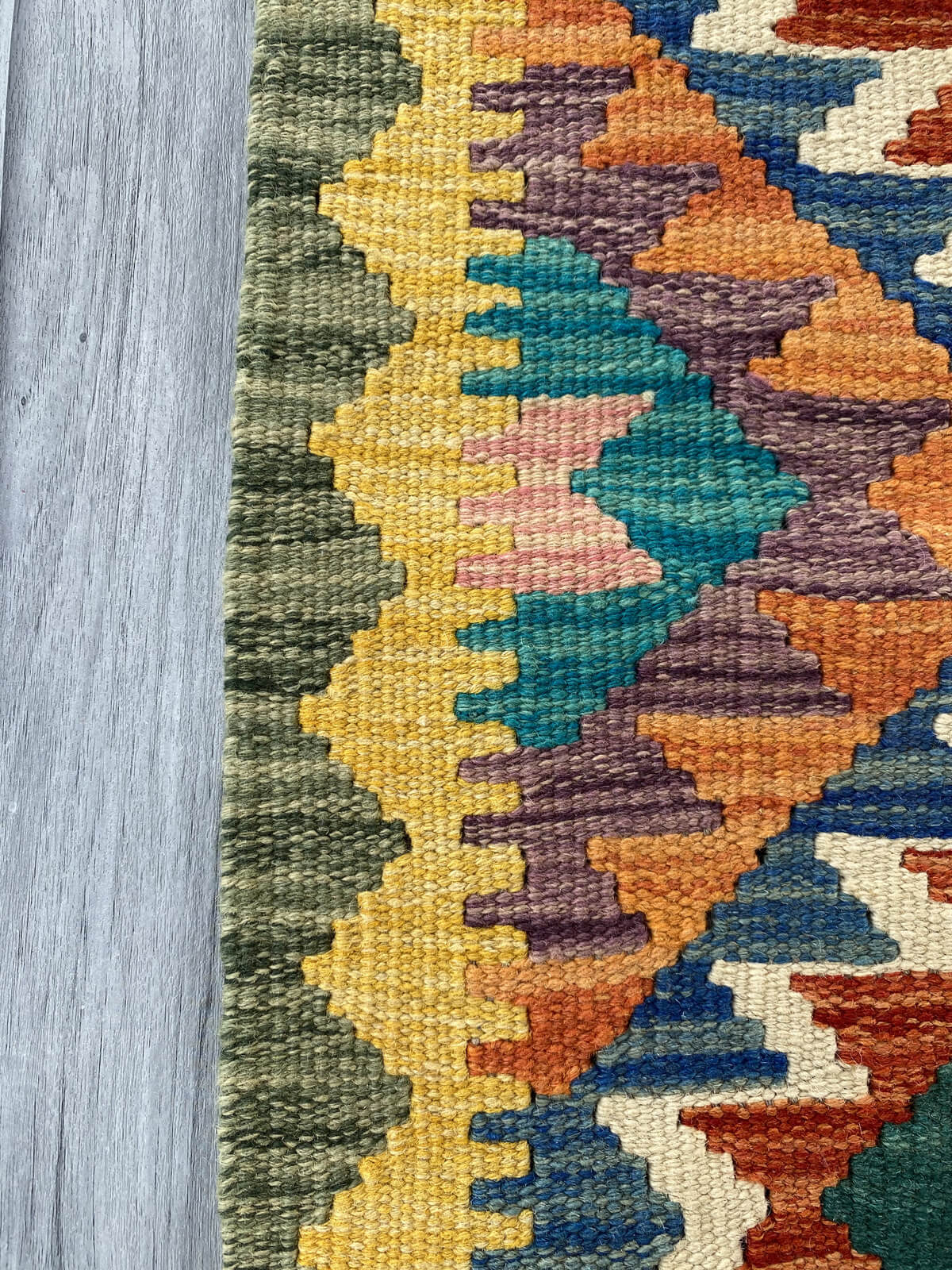 Handmade Afghan Chobi Kilim Rug 95x65 cm KAS#701
