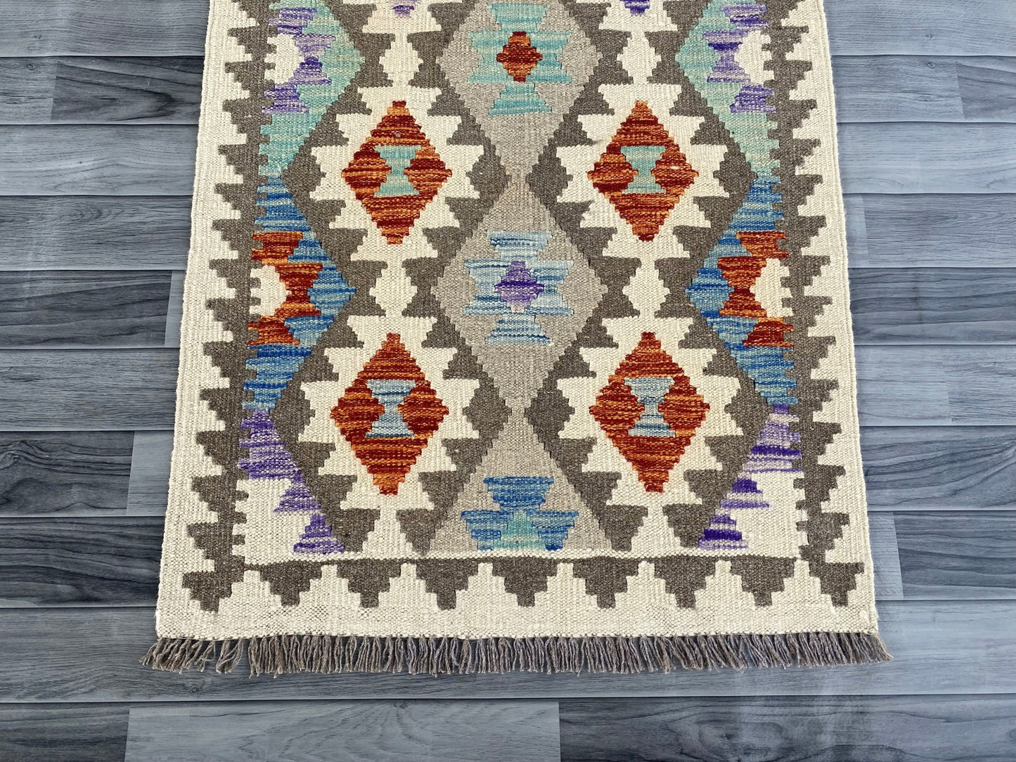 Handmade Afghan Chobi Kilim Hallway Runner Rug 196 CM x 81 CM ( SS # 164 )