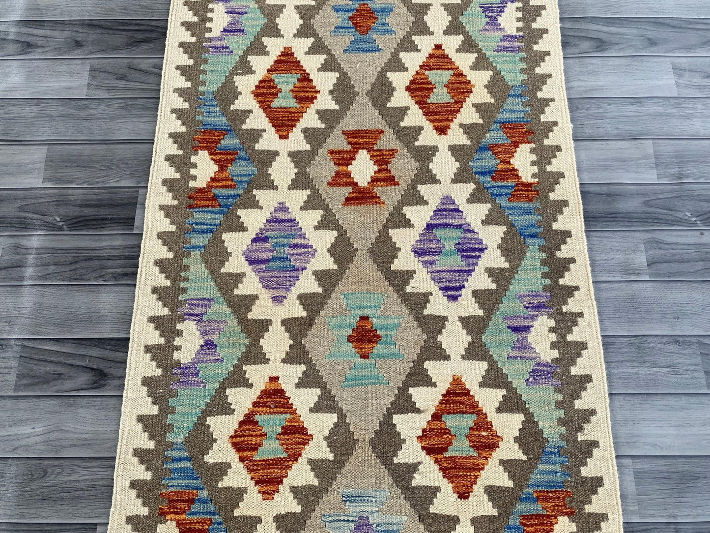 Handmade Afghan Chobi Kilim Hallway Runner Rug 196 CM x 81 CM ( SS # 164 )