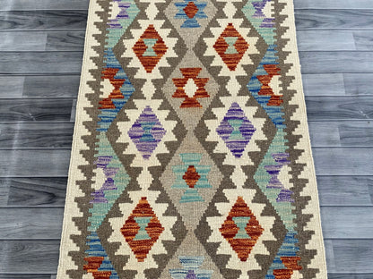 Handmade Afghan Chobi Kilim Hallway Runner Rug 196 CM x 81 CM ( SS # 164 )