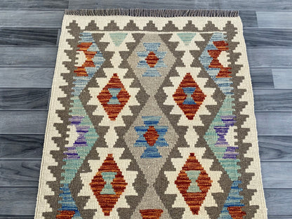 Handmade Afghan Chobi Kilim Hallway Runner Rug 196 CM x 81 CM ( SS # 164 )