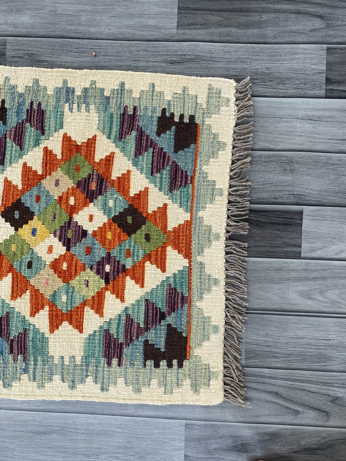 Handmade Afghan Chobi Kilim Rug 92x60 cm KAS#702