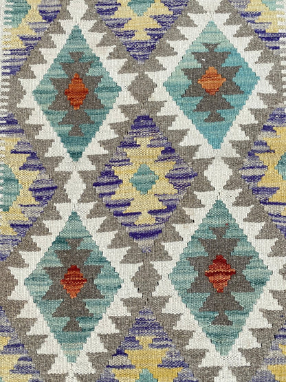 Handmade Afghan Chobi Kilim Hallway Runner Rug 195 CM x 70 CM ( SS # 163 )