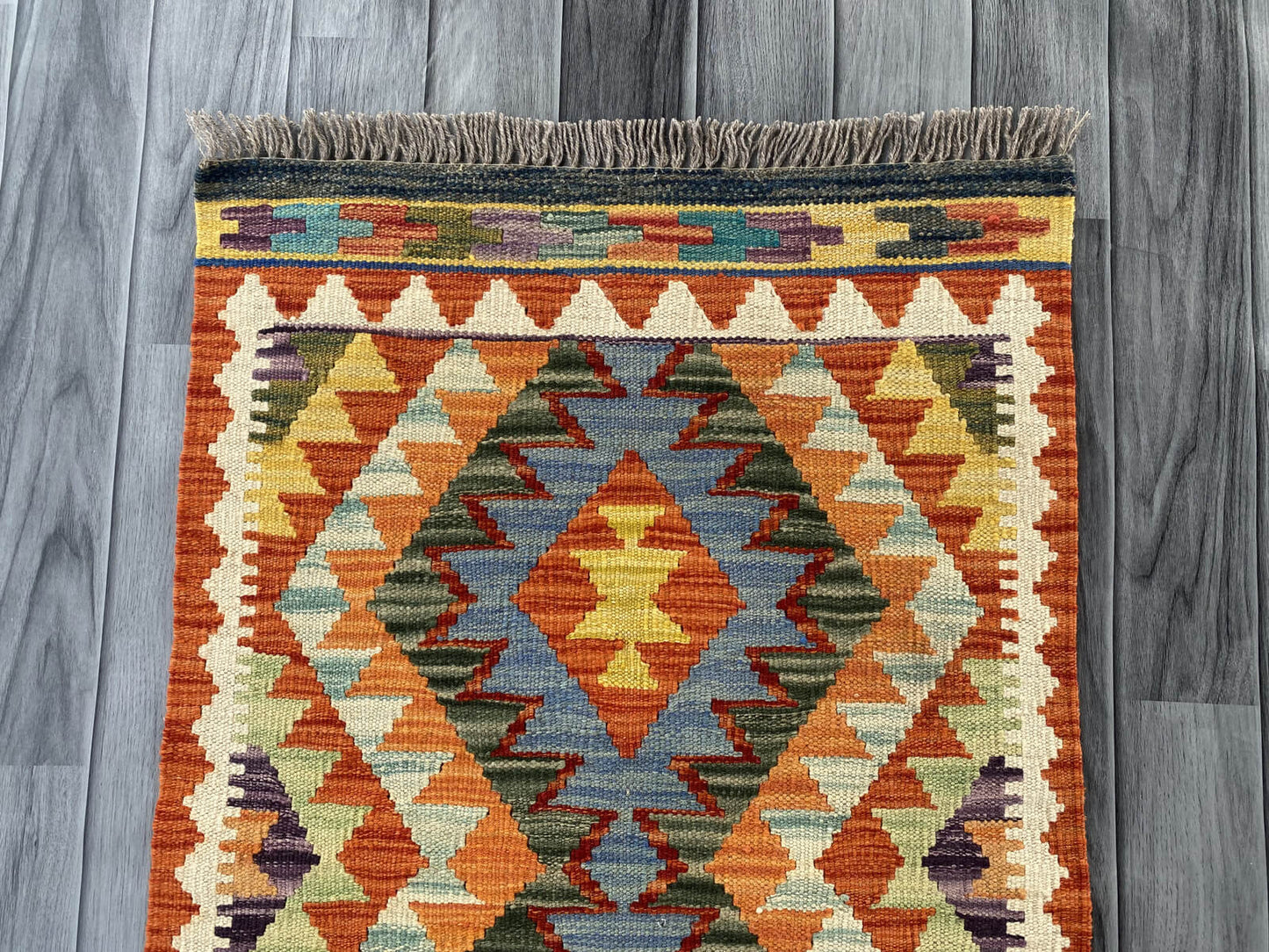 Handmade Afghan Chobi Kilim Rug 95x65 cm KAS#703