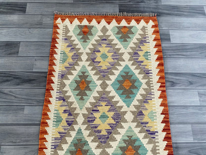 Handmade Afghan Chobi Kilim Hallway Runner Rug 195 CM x 70 CM ( SS # 163 )