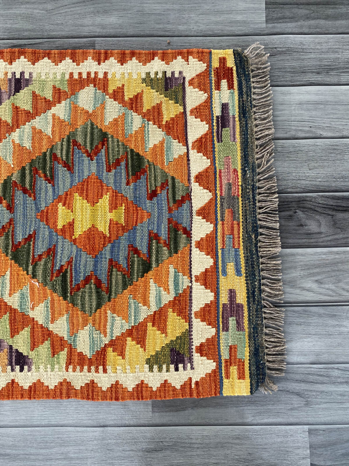 Handmade Afghan Chobi Kilim Rug 95x65 cm KAS#703