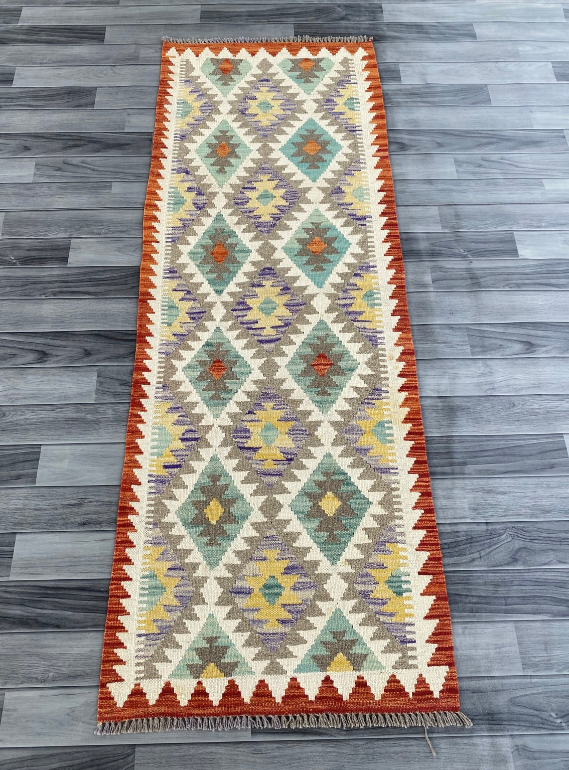 Handmade Afghan Chobi Kilim Hallway Runner Rug 195 CM x 70 CM ( SS # 163 )