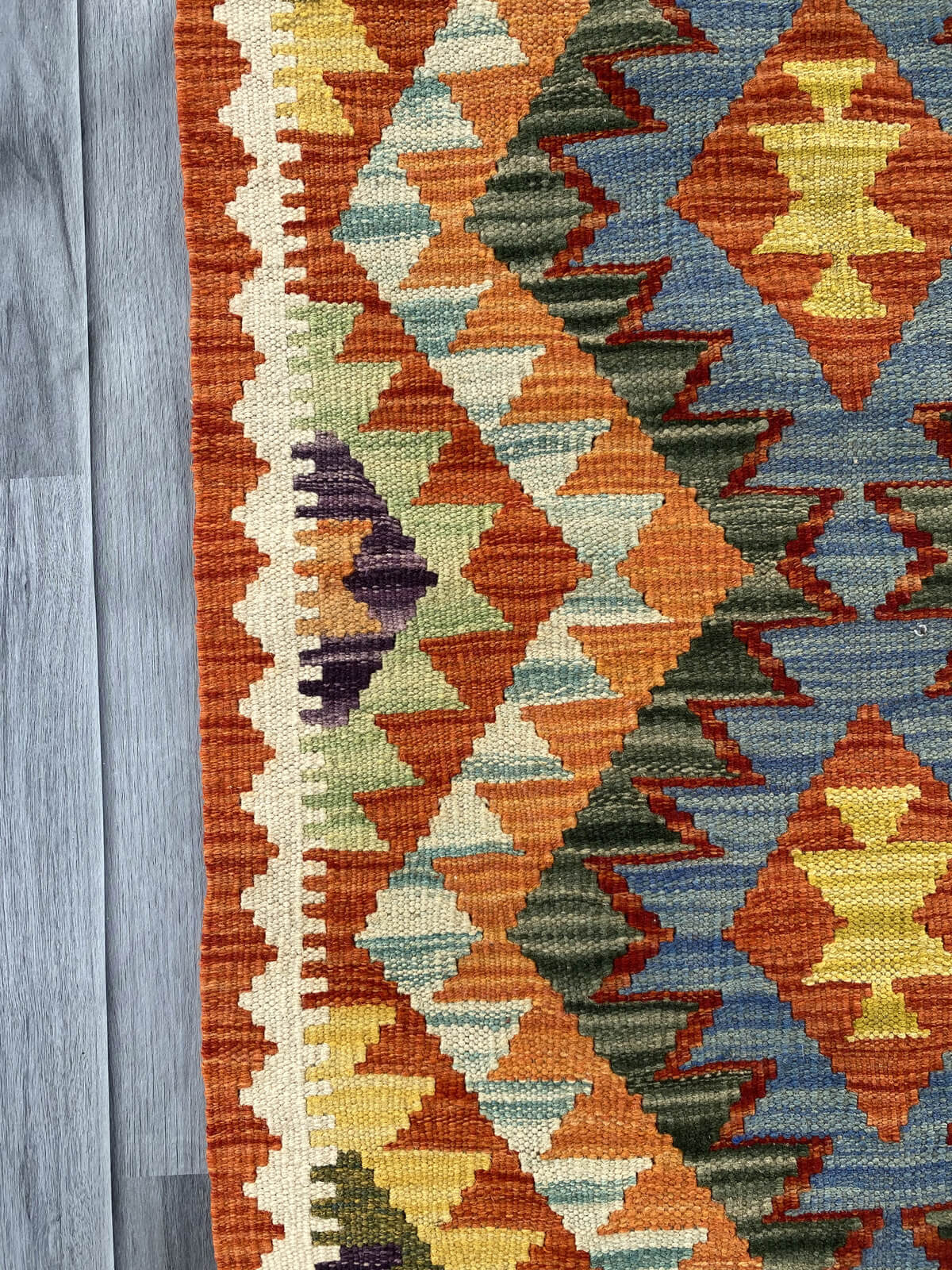 Handmade Afghan Chobi Kilim Rug 95x65 cm KAS#703
