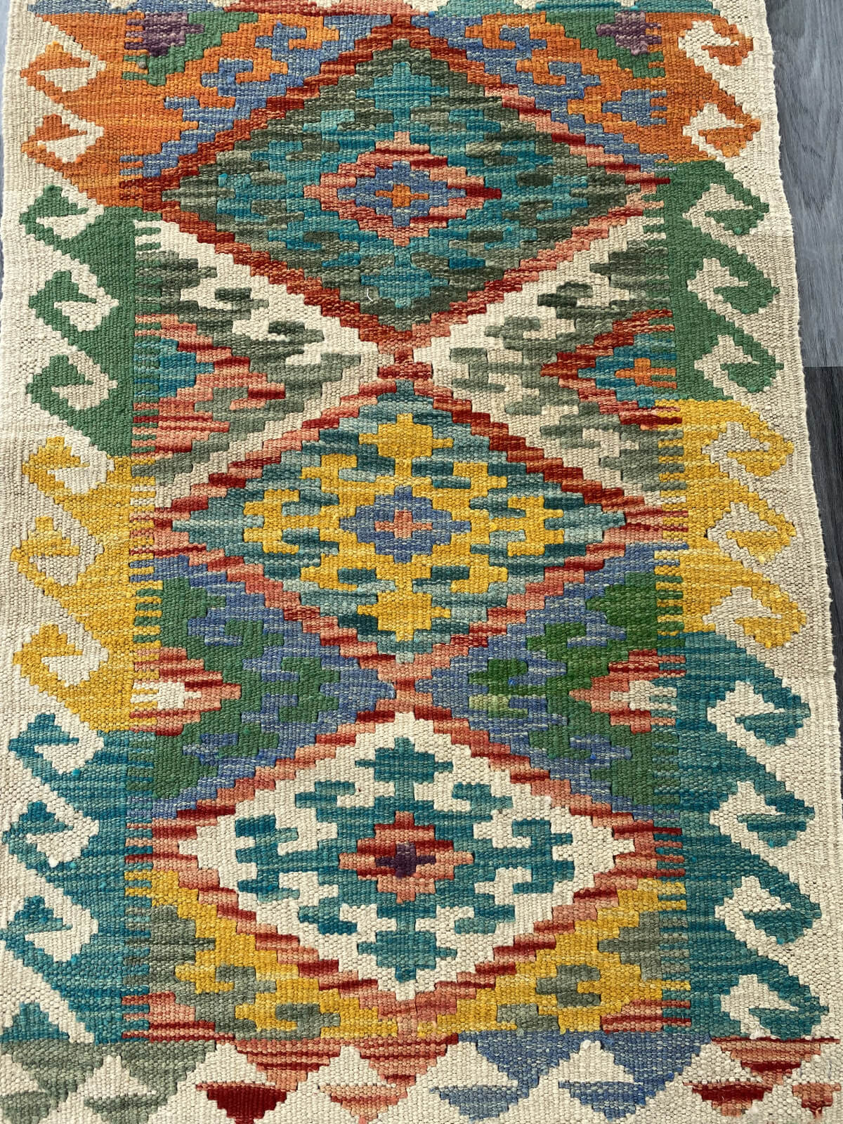 Handmade Afghan Chobi Kilim Rug 92x60 cm KAS#704