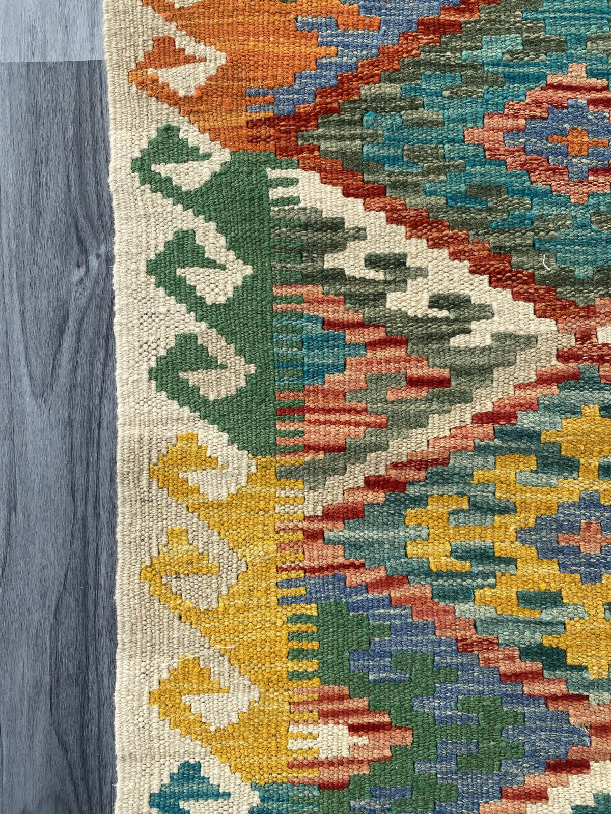 Handmade Afghan Chobi Kilim Rug 92x60 cm KAS#704