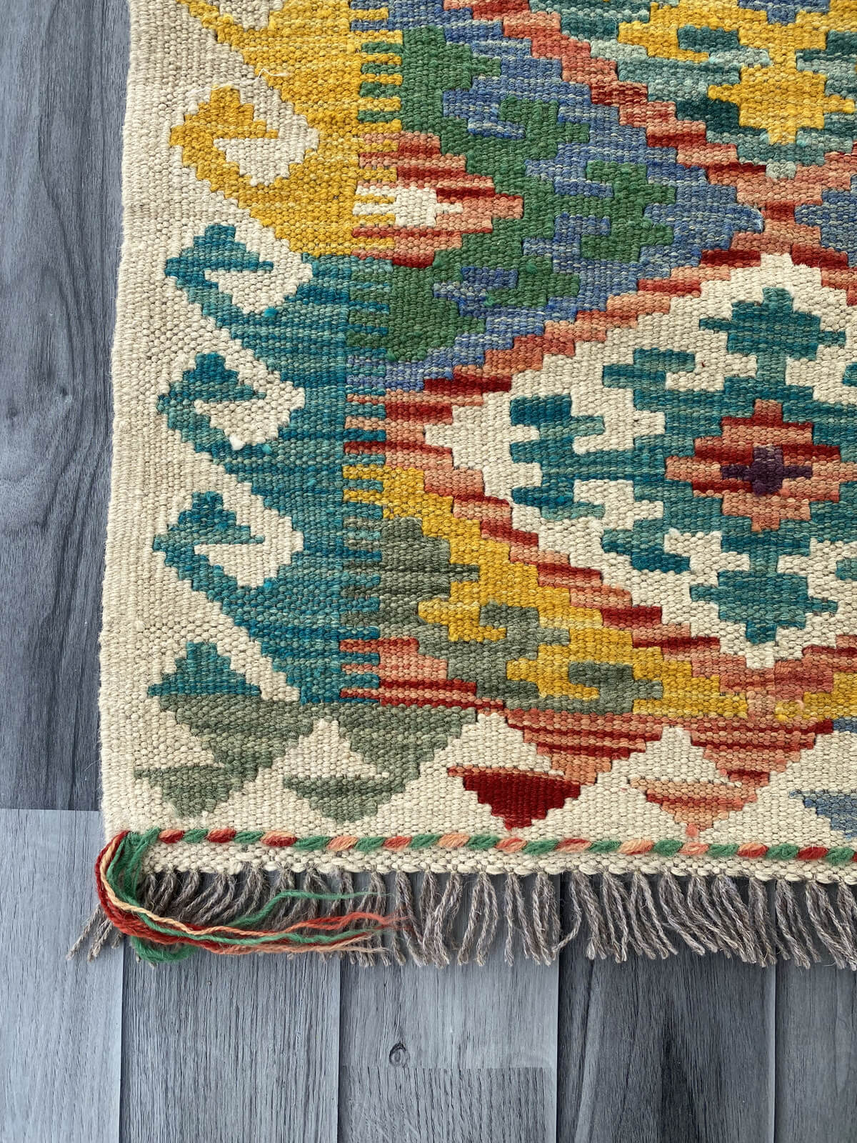 Handmade Afghan Chobi Kilim Rug 92x60 cm KAS#704