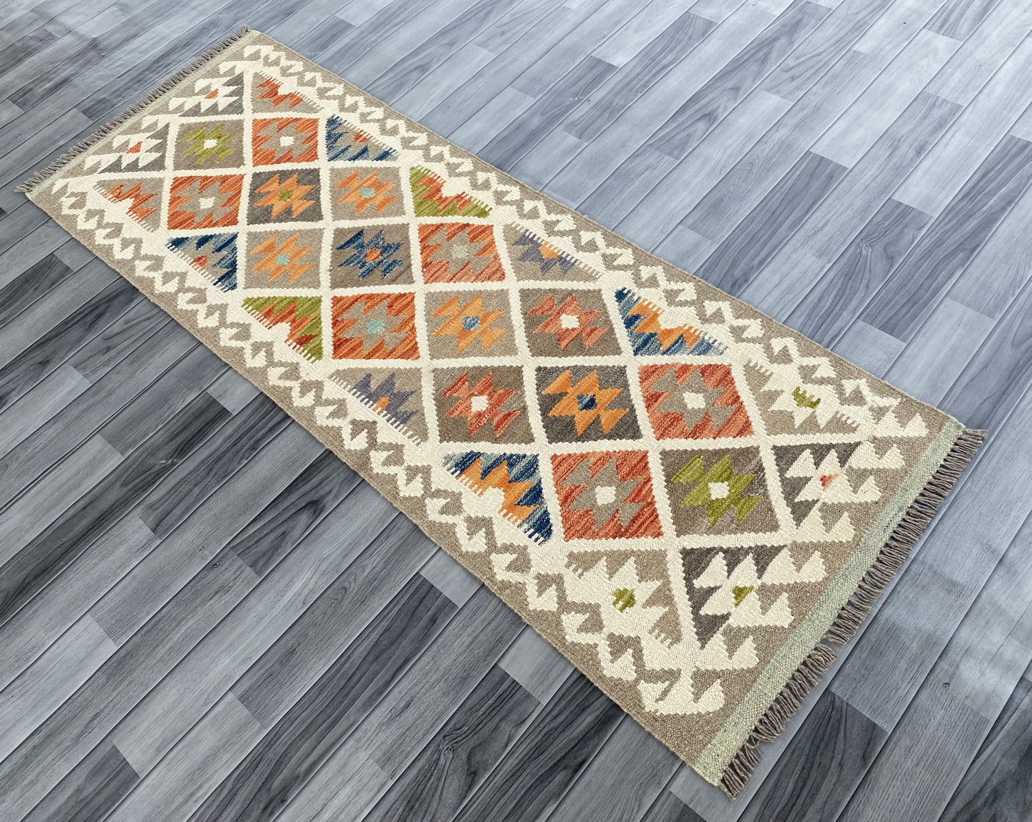 Handmade Afghan Chobi Kilim Hallway Runner Rug 200 CM x 70 CM  SS # 162