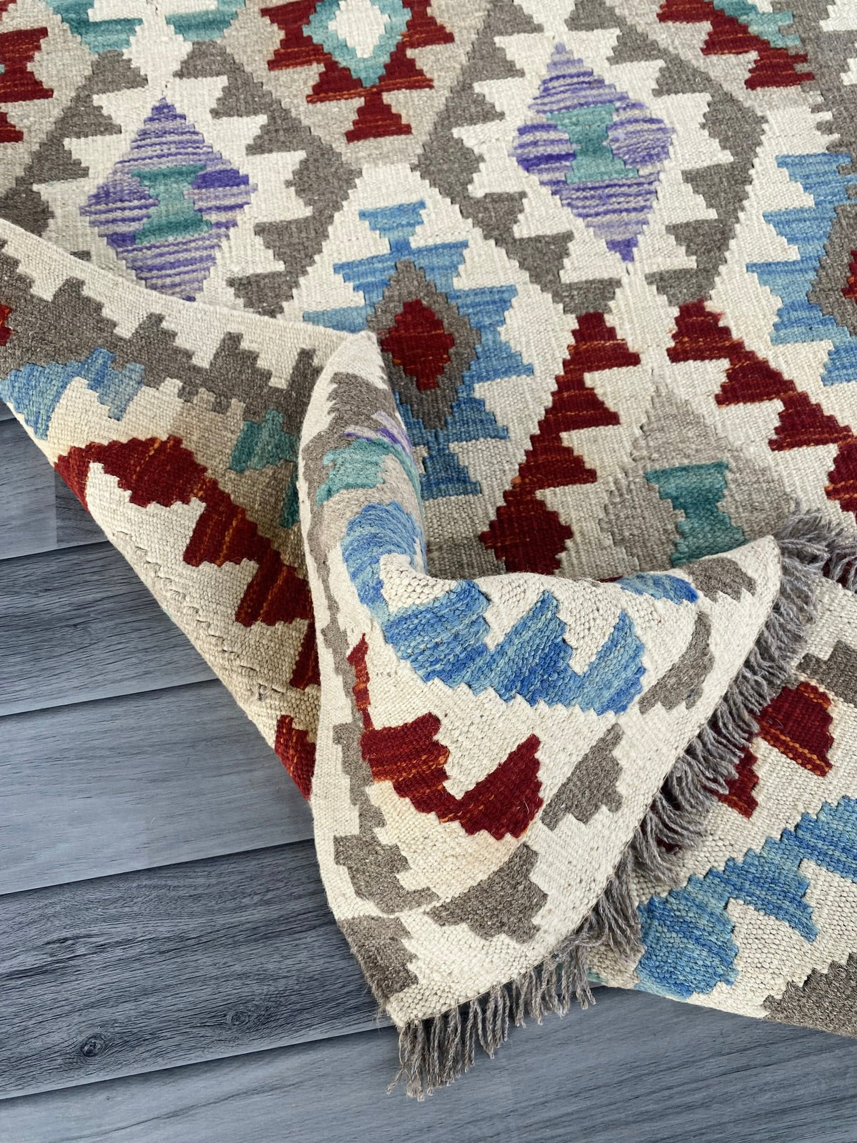 Handmade Afghan Chobi Kilim Hallway Runner Rug 200 CM x 81 CM ( SS # 161 )