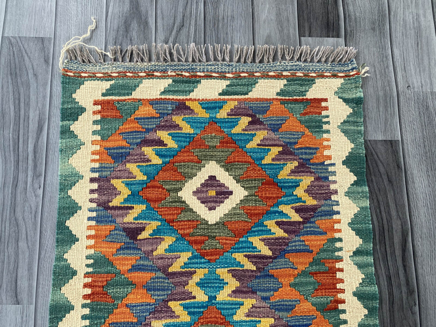 Handmade Afghan Chobi Kilim Rug 84x57 cm KAS#705