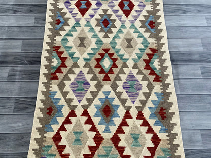 Handmade Afghan Chobi Kilim Hallway Runner Rug 200 CM x 81 CM ( SS # 161 )