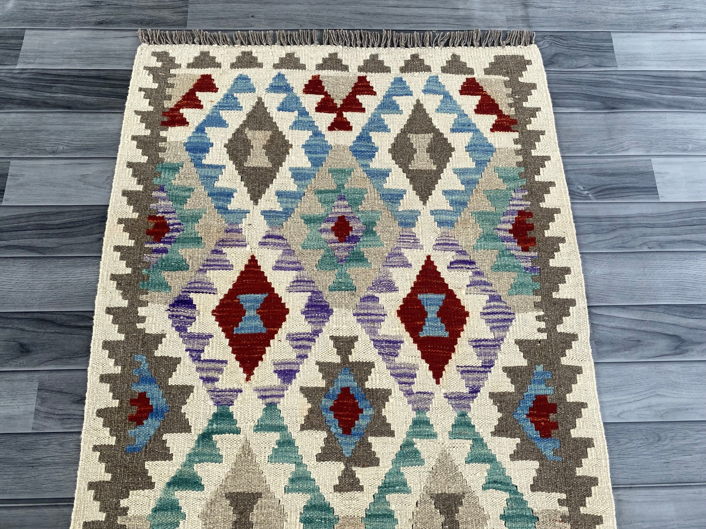 Handmade Afghan Chobi Kilim Hallway Runner Rug 200 CM x 81 CM ( SS # 161 )