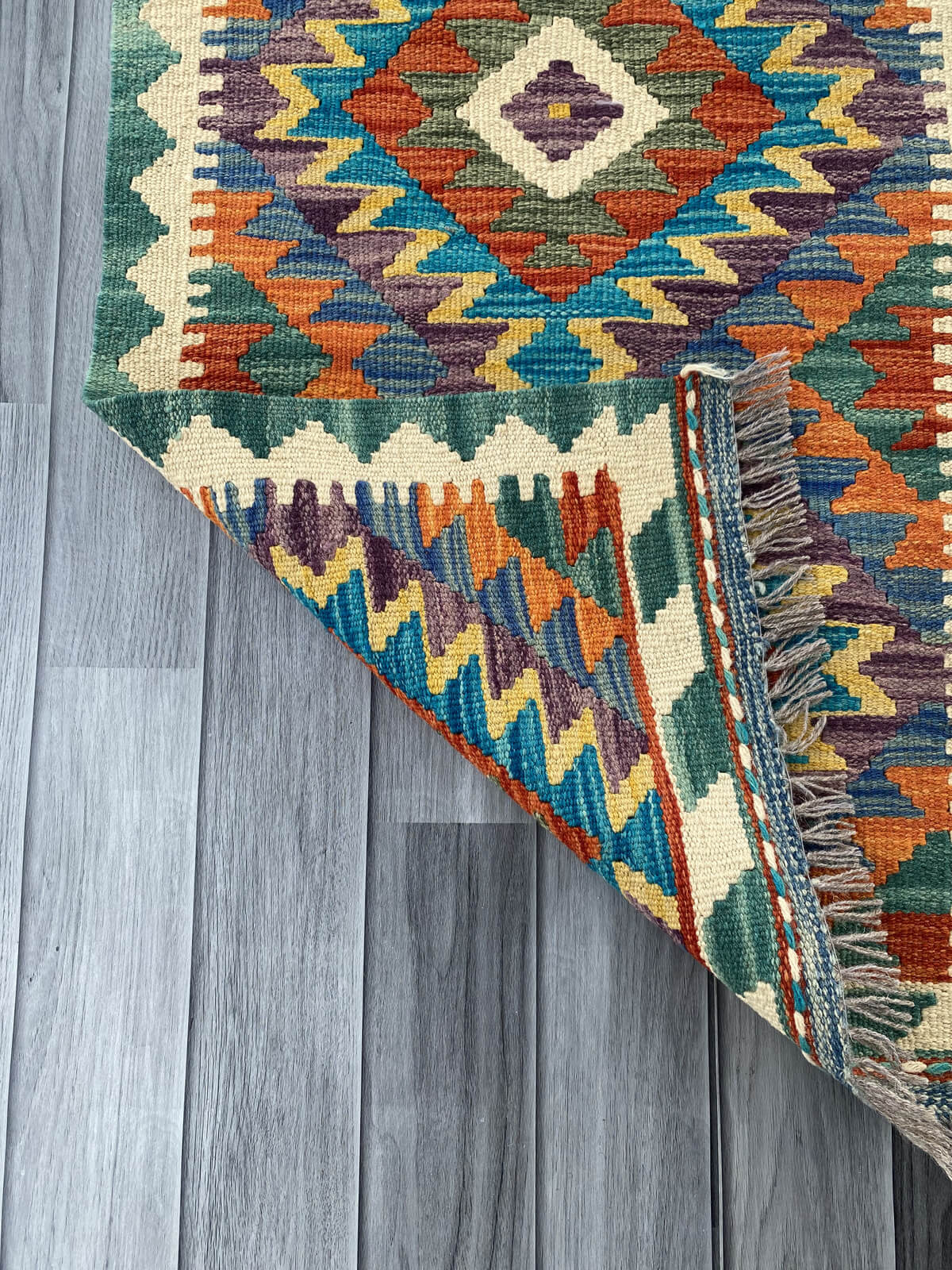 Handmade Afghan Chobi Kilim Rug 84x57 cm KAS#705