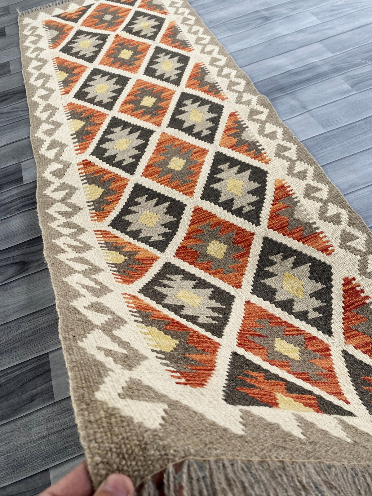 Handmade Afghan Chobi Kilim Hallway Runner Rug 195 CM x 67 CM ( SS # 160 )