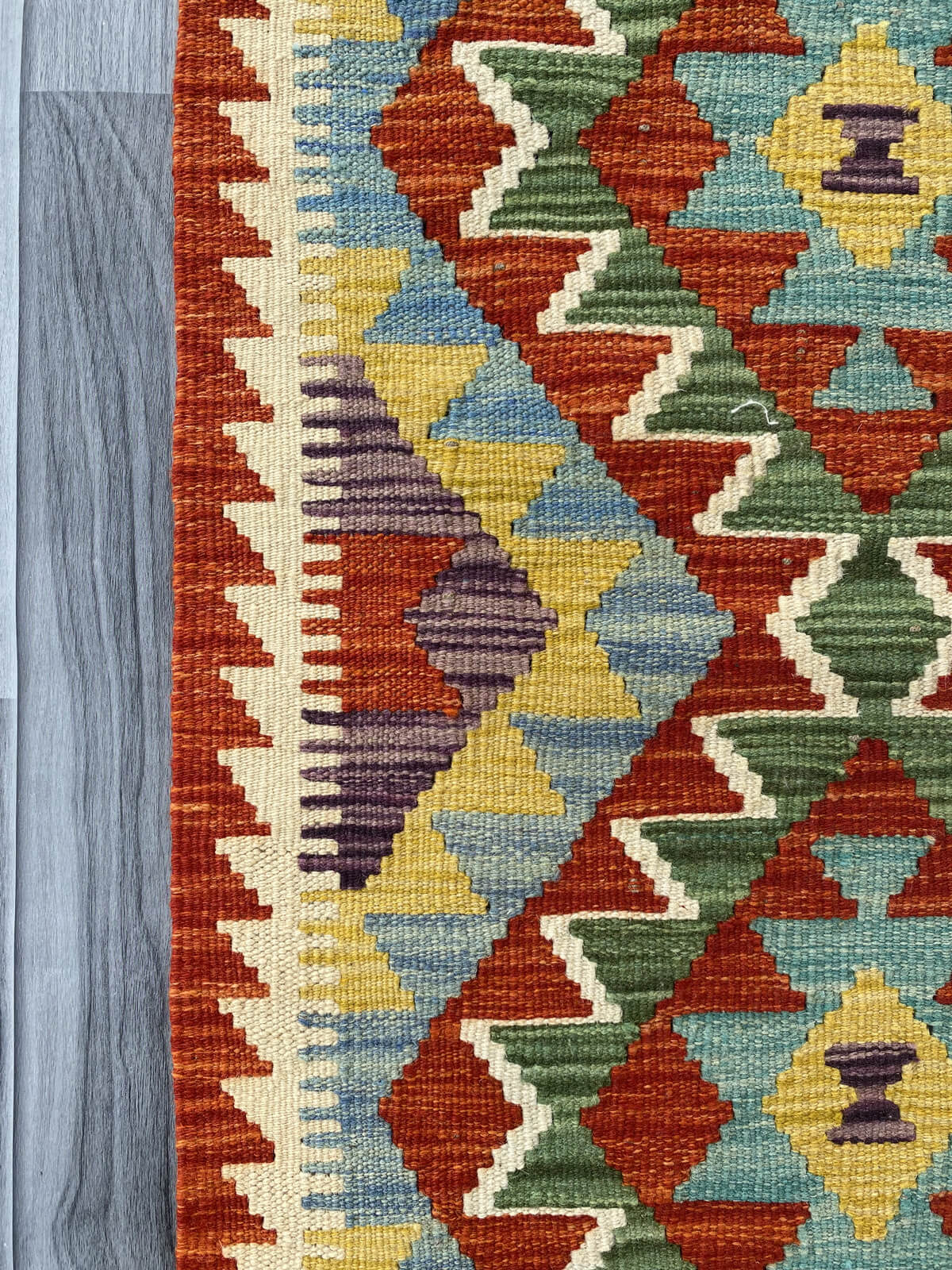 Handmade Afghan Chobi Kilim Rug 95x58 cm KAS#706
