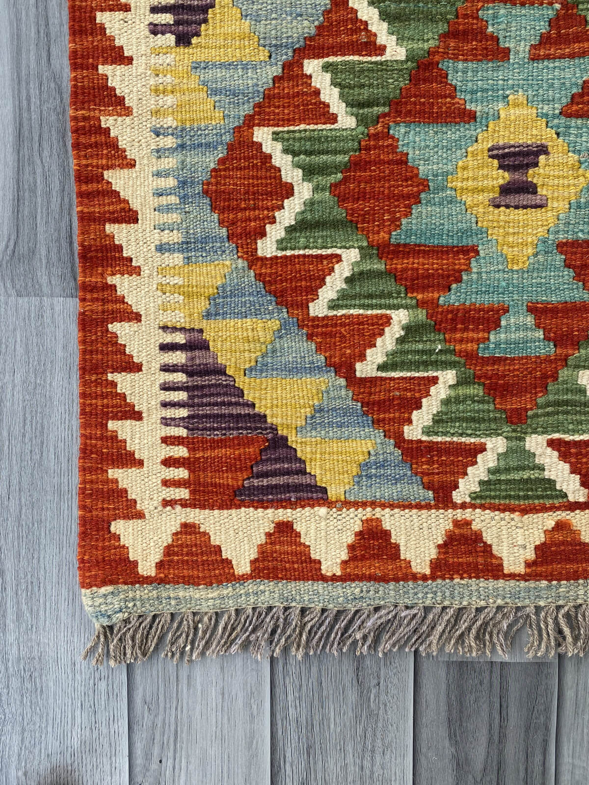 Handmade Afghan Chobi Kilim Rug 95x58 cm KAS#706