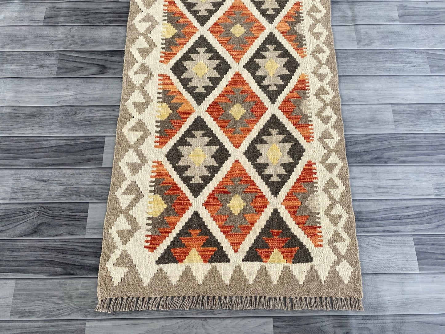 Handmade Afghan Chobi Kilim Hallway Runner Rug 195 CM x 67 CM ( SS # 160 )
