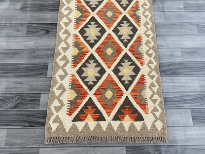 Handmade Afghan Chobi Kilim Hallway Runner Rug 195 CM x 67 CM ( SS # 160 )