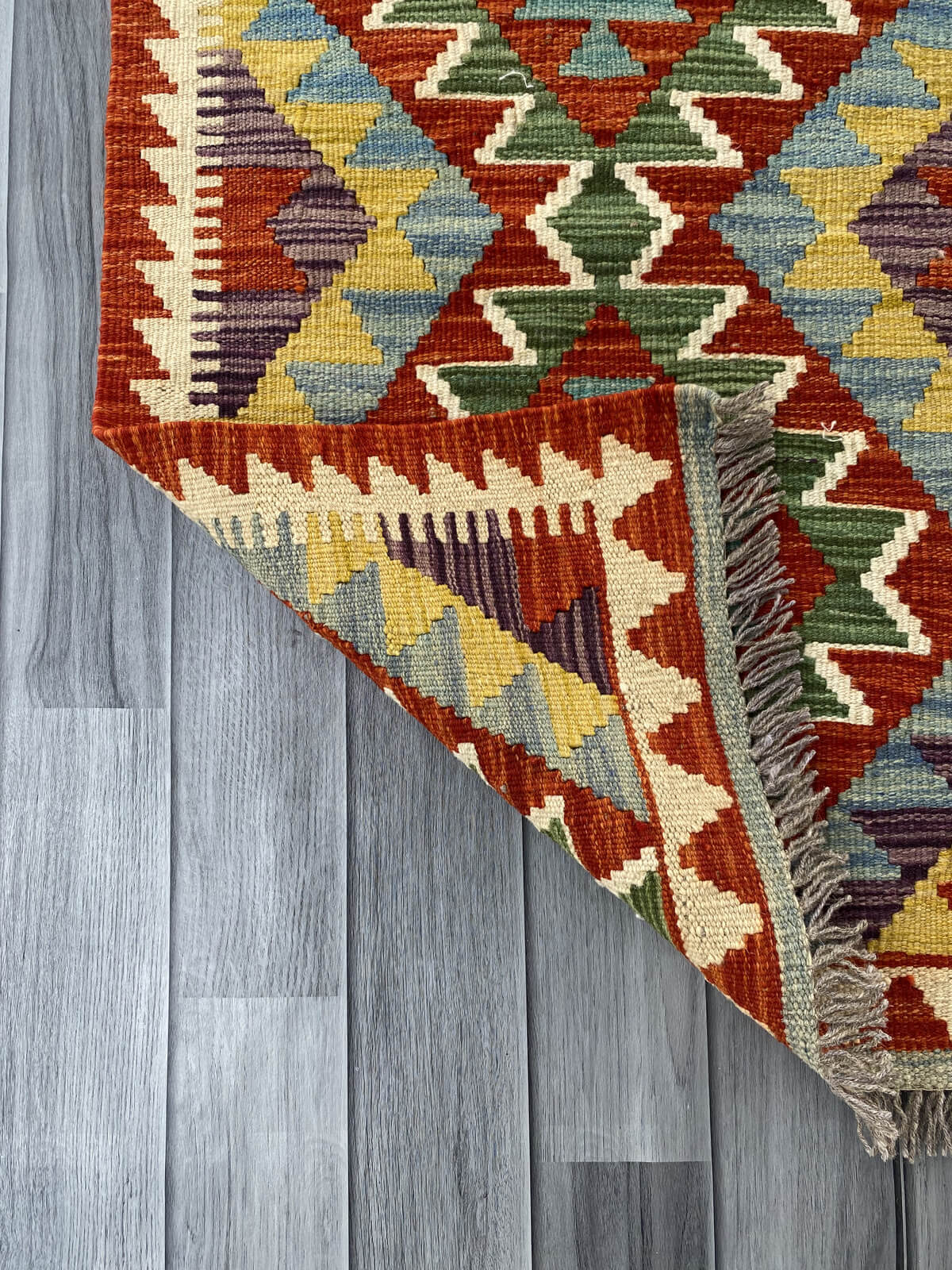 Handmade Afghan Chobi Kilim Rug 95x58 cm KAS#706