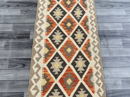 Handmade Afghan Chobi Kilim Hallway Runner Rug 195 CM x 67 CM ( SS # 160 )