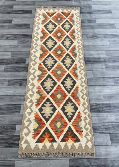 Handmade Afghan Chobi Kilim Hallway Runner Rug 195 CM x 67 CM ( SS # 160 )