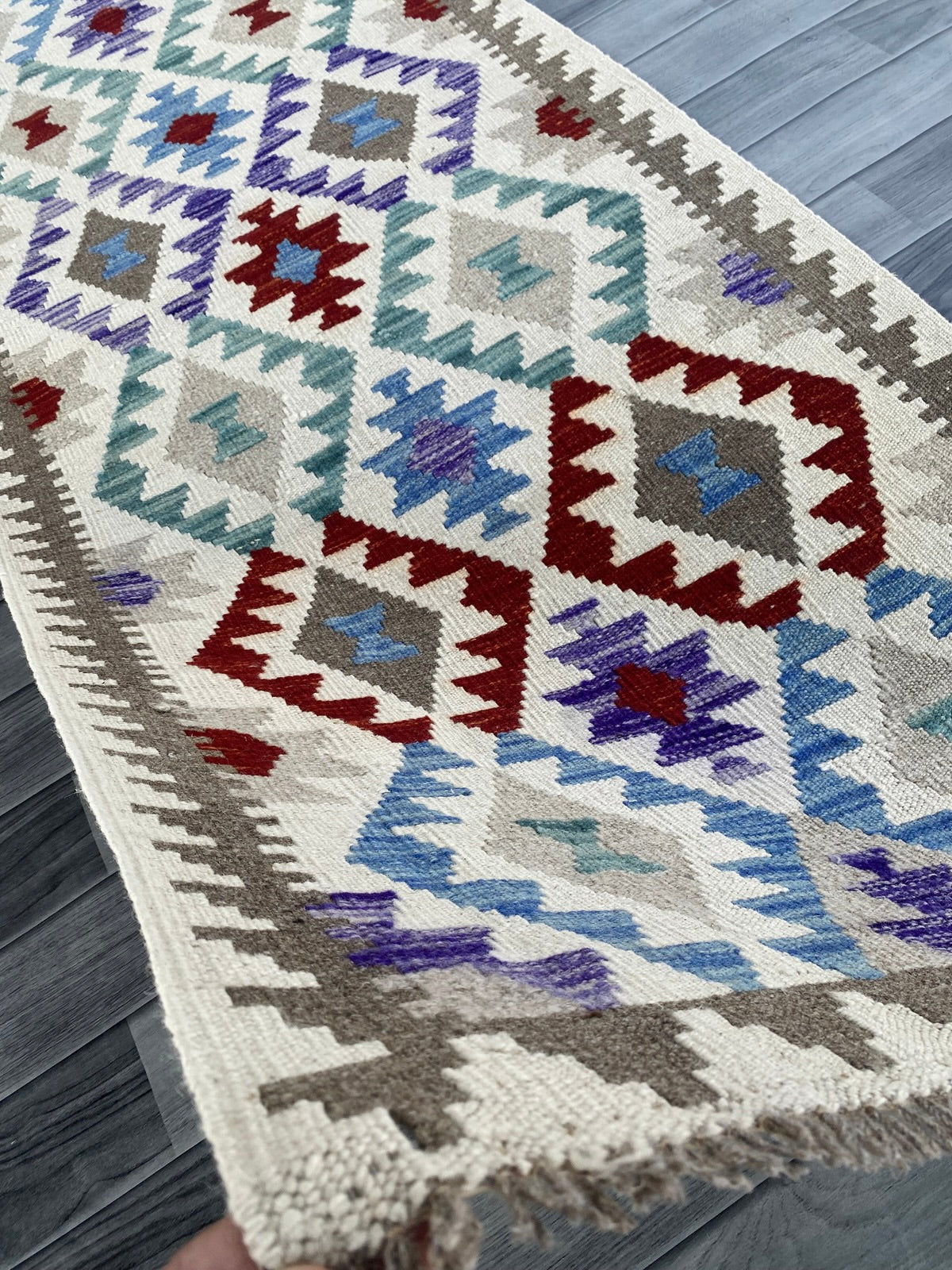 Handmade Afghan Chobi Kilim Hallway Runner Rug 200 CM x 80 CM ( SS # 159 )