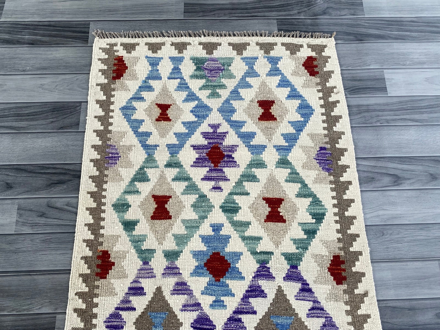 Handmade Afghan Chobi Kilim Hallway Runner Rug 200 CM x 80 CM ( SS # 159 )