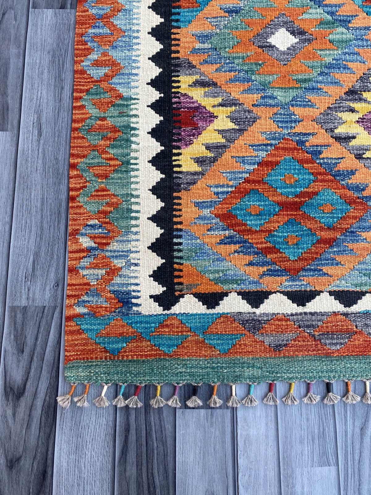 Handmade Flat Weave Kilim Rug (300 CM x 80 CM) SK#1076