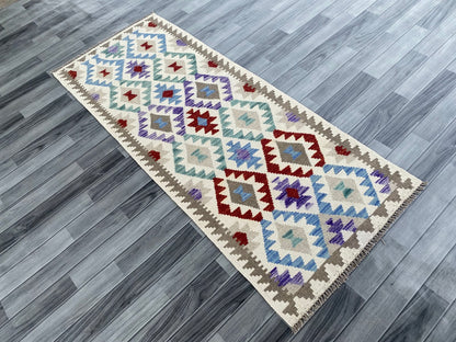 Handmade Afghan Chobi Kilim Hallway Runner Rug 200 CM x 80 CM ( SS # 159 )