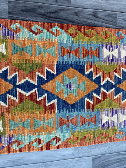 Handmade Flat Weave Kilim Rug (199 CM x 67 CM) SK#1077
