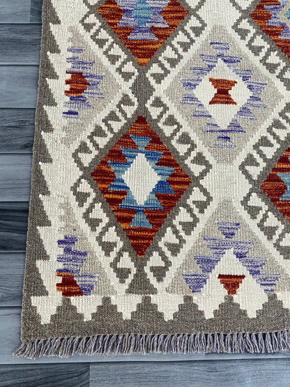 Handmade Afghan Chobi Kilim Hallway Runner Rug 207 CM x 78 CM ( SS # 158 )