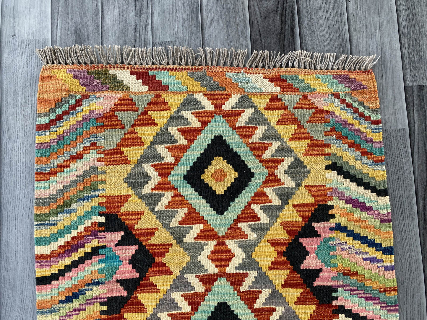 Handmade Afghan Chobi Kilim Rug 75x65 cm KAS#709