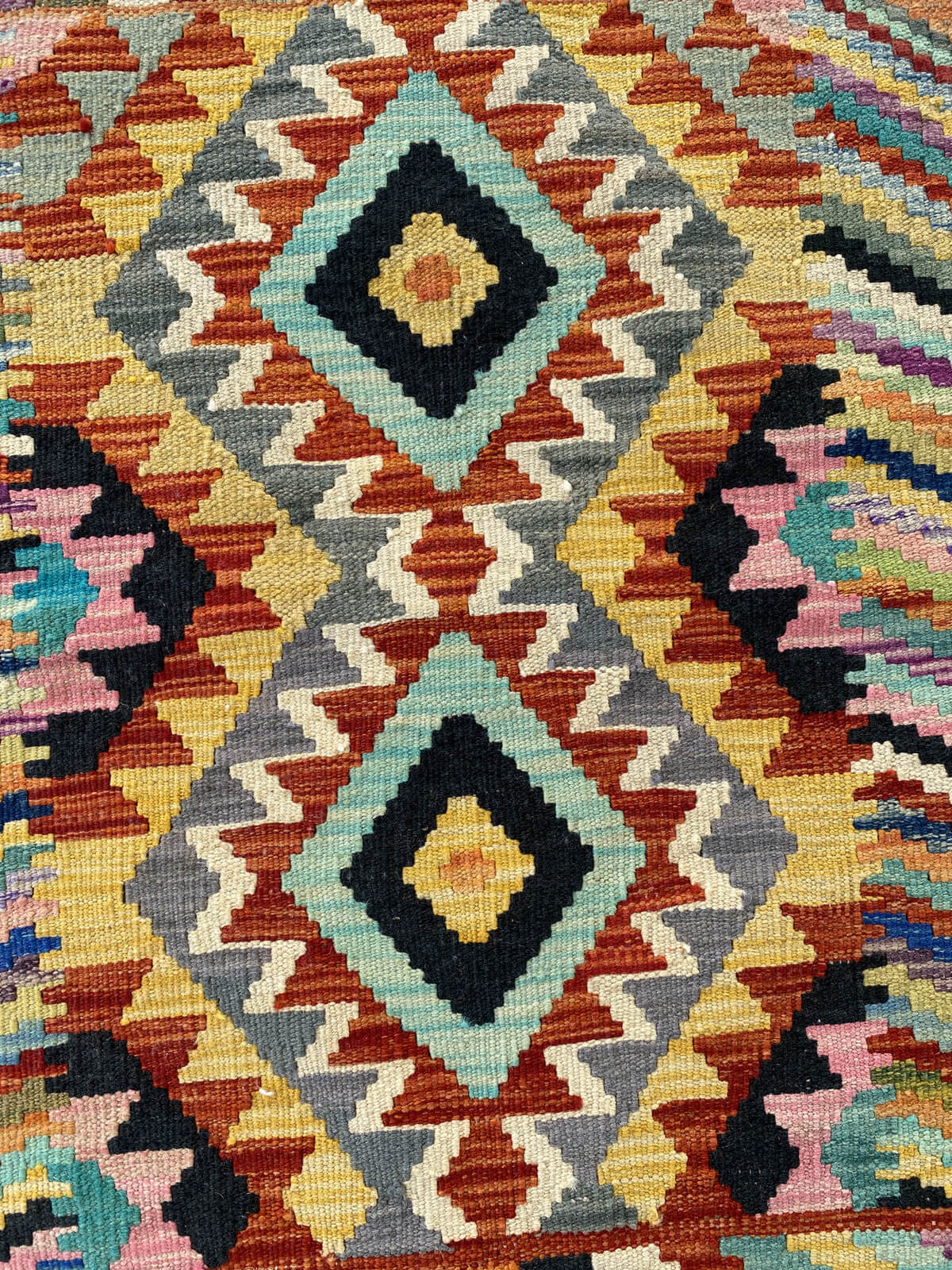 Handmade Afghan Chobi Kilim Rug 75x65 cm KAS#709