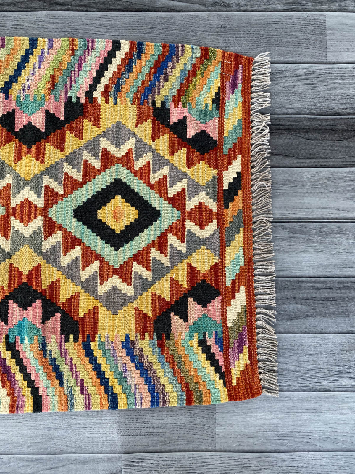 Handmade Afghan Chobi Kilim Rug 75x65 cm KAS#709