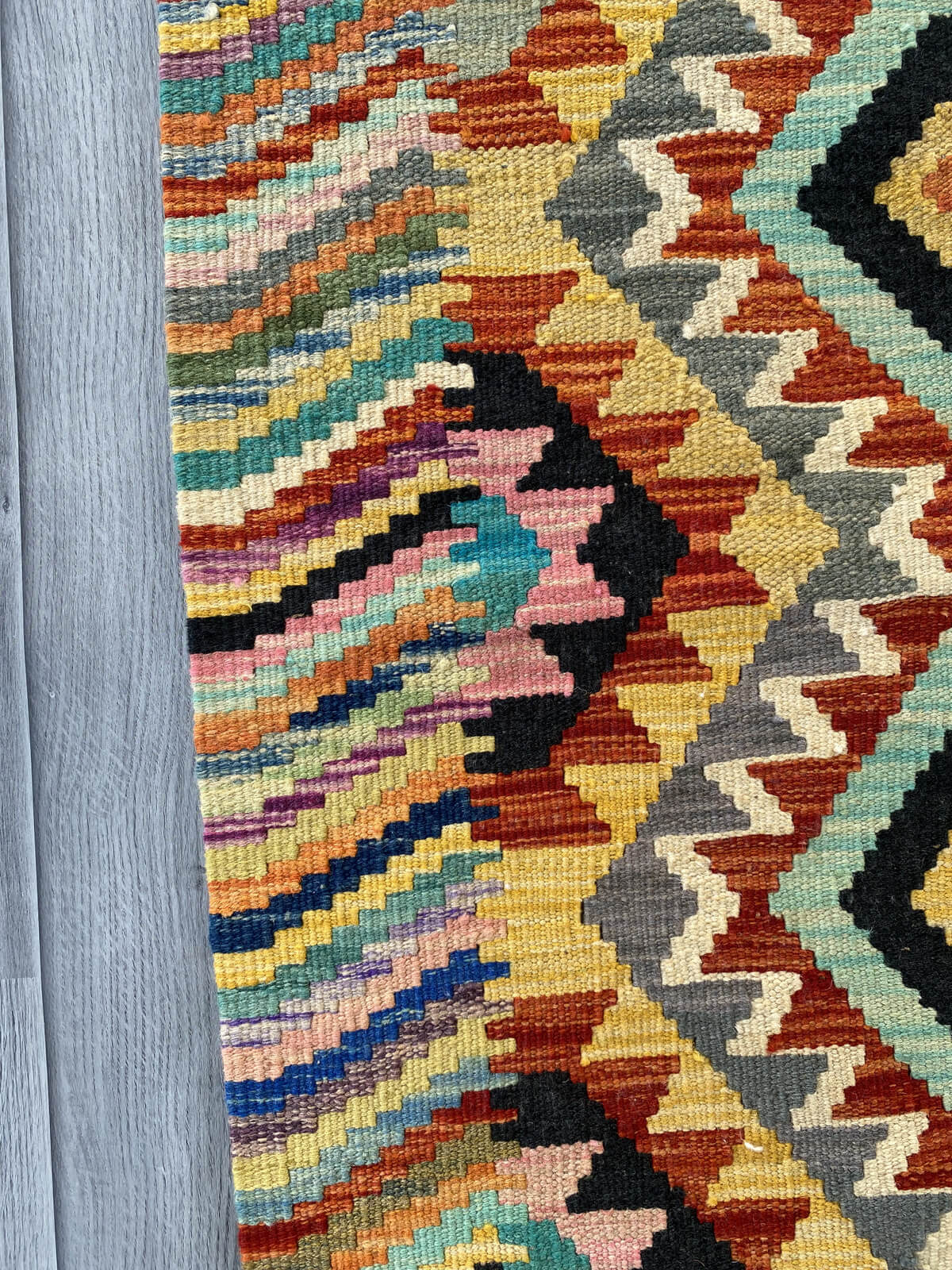Handmade Afghan Chobi Kilim Rug 75x65 cm KAS#709
